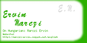 ervin marczi business card